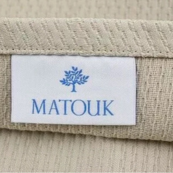 Matouk Beige Euro Sham Bedding Pillow Minimalist Design - Picture 2 of 3